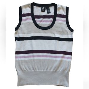 ALL by JOFIT Multi Color Striped sleeveless Blouse Sz.L